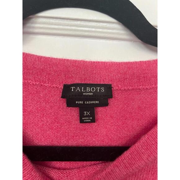 Talbots Woman Pure Cashmere Sweater Pink Pullover Size 3X Soft Knit - Picture 3 of 4